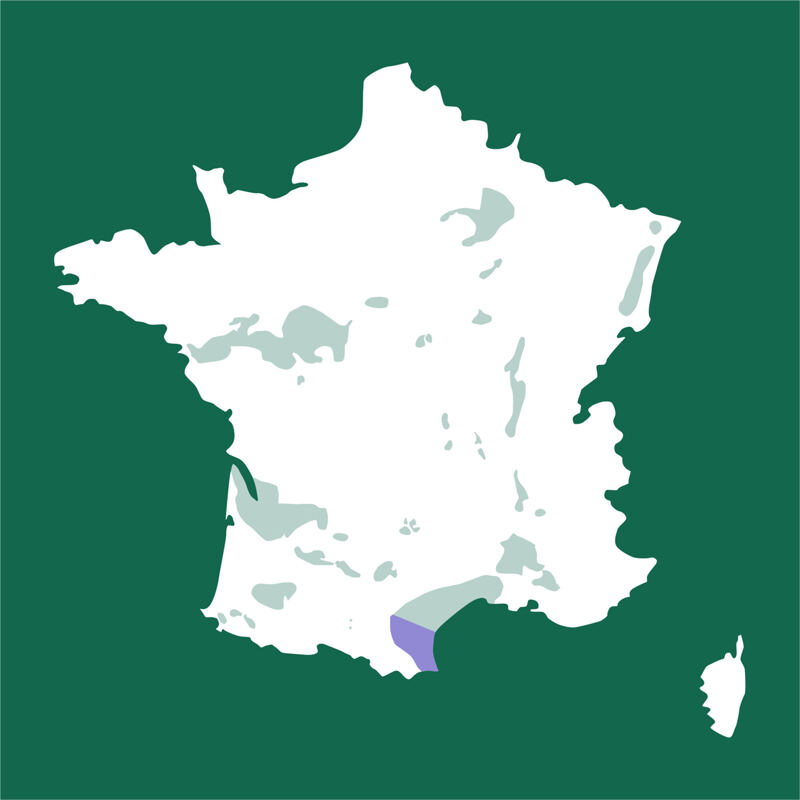 Karte von Frankreich, Roussillon, Corbières, Paziols