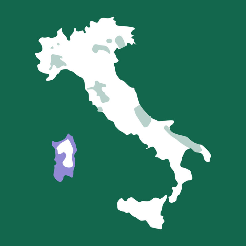 Karte von Italien, Sardinien, Nuoro, Orgosolo